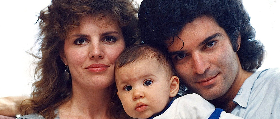 This is a photo of Patricia, Anton (a year-old), and Gino, taken in the late eighties while Gino was doing a cross-Canada press tour. - Gino_Tricia-_Anton-faceboook