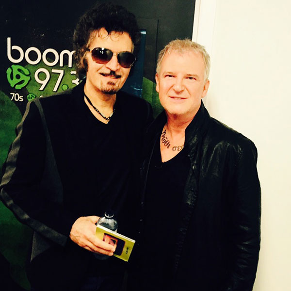  Gino and lead singer from Glass Tiger, Alan Frew, at Boom 97.3