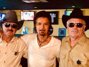 gino vannelli on set for music video